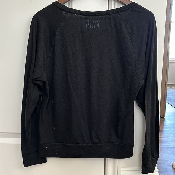 PINK black sequined long sleeve tee - Picture 4 of 4